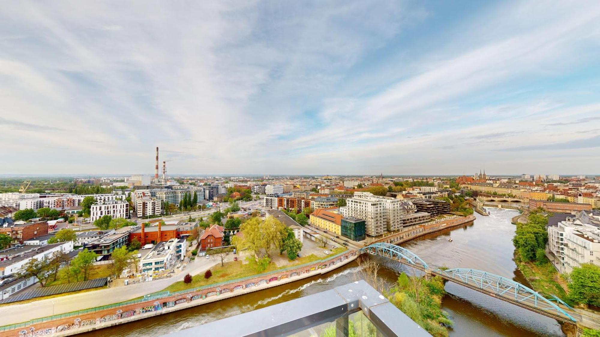 Family House By The River Odra -panoramic Terrace - 3room With 2 Separate Bedrooms And 2 Balconies By Wroapart-pl- Perfect For Family & Business * Wroclaw