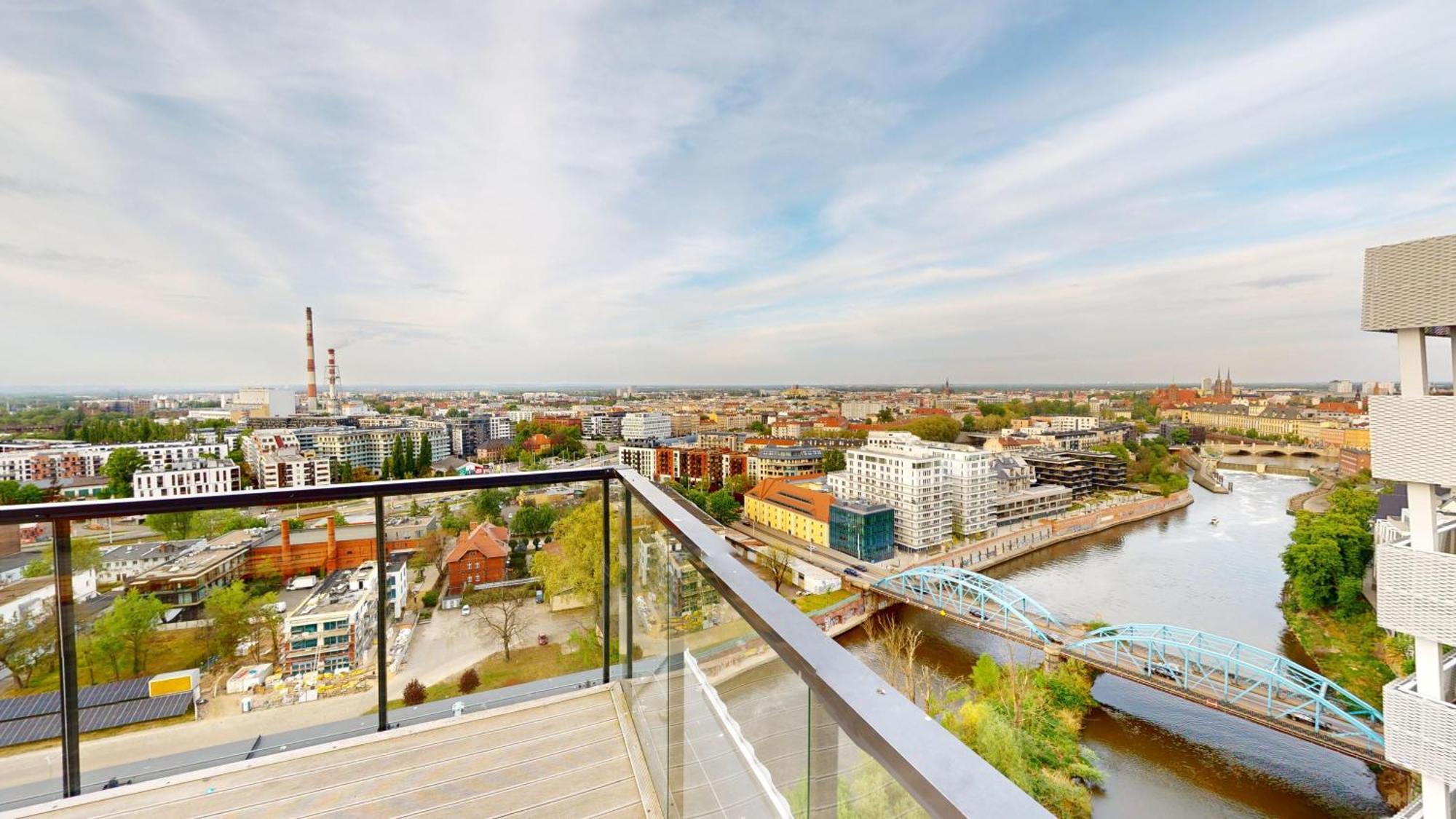 Family House By The River Odra -panoramic Terrace - 3room With 2 Separate Bedrooms And 2 Balconies By Wroapart-pl- Perfect For Family & Business Wroclaw